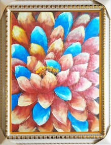 Tranh sơn dầu hoa sen nghệ thuật